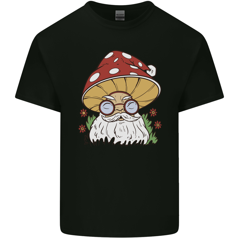 Santa Mushroom Christmas Mycology Foraging Xmas Kids T-Shirt Childrens Black