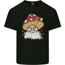 Santa Mushroom Christmas Mycology Foraging Xmas Mens Cotton T-Shirt Tee Top Black