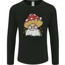 Santa Mushroom Christmas Mycology Foraging Xmas Mens Long Sleeve T-Shirt Black