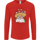 Santa Mushroom Christmas Mycology Foraging Xmas Mens Long Sleeve T-Shirt Red
