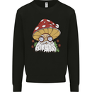 Santa Mushroom Christmas Mycology Foraging Xmas Mens Sweatshirt Jumper Black