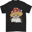 Santa Mushroom Christmas Mycology Foraging Xmas Mens T-Shirt 100% Cotton Black