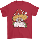 Santa Mushroom Christmas Mycology Foraging Xmas Mens T-Shirt 100% Cotton Red