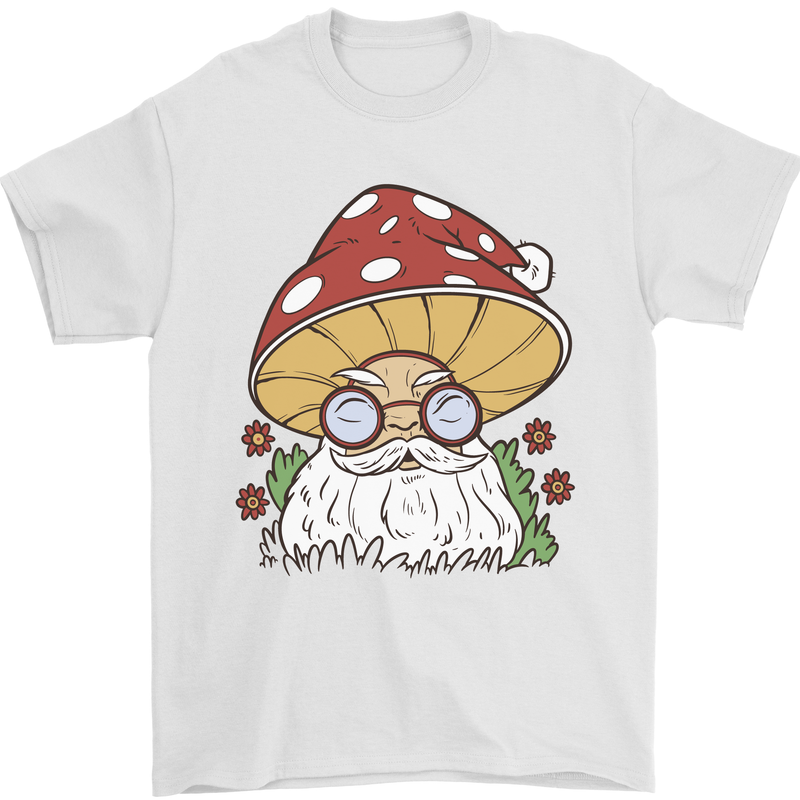 Santa Mushroom Christmas Mycology Foraging Xmas Mens T-Shirt 100% Cotton White