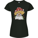 Santa Mushroom Christmas Mycology Foraging Xmas Womens Petite Cut T-Shirt Black