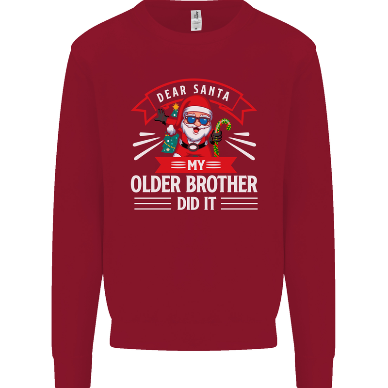 Santa My Older Brother Funny Christmas Xmas Mens Sweatshirt Jumper Red