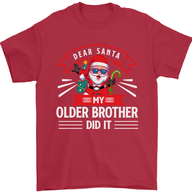 Santa My Older Brother Funny Christmas Xmas Mens T-Shirt 100% Cotton Red