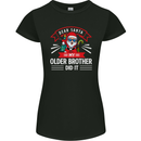 Santa My Older Brother Funny Christmas Xmas Womens Petite Cut T-Shirt Black