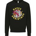 Santa On a Unicorn Funny Christmas Xmas Kids Sweatshirt Jumper Black