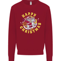 Santa On a Unicorn Funny Christmas Xmas Kids Sweatshirt Jumper Red