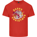 Santa On a Unicorn Funny Christmas Xmas Kids T-Shirt Childrens Red