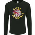 Santa On a Unicorn Funny Christmas Xmas Mens Long Sleeve T-Shirt Black