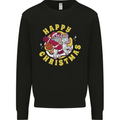 Santa On a Unicorn Funny Christmas Xmas Mens Sweatshirt Jumper Black