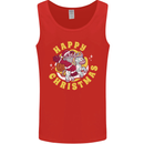 Santa On a Unicorn Funny Christmas Xmas Mens Vest Tank Top Red