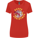 Santa On a Unicorn Funny Christmas Xmas Womens Wider Cut T-Shirt Red