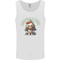 Santa Paws Is Coming Christmas Funny Dog Mens Vest Tank Top White