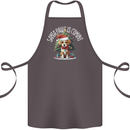 Santa Paws Is Coming Funny Christmas Dog Cotton Apron 100% Organic Dark Grey