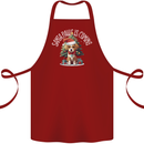 Santa Paws Is Coming Funny Christmas Dog Cotton Apron 100% Organic Maroon