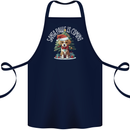 Santa Paws Is Coming Funny Christmas Dog Cotton Apron 100% Organic Navy Blue