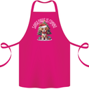 Santa Paws Is Coming Funny Christmas Dog Cotton Apron 100% Organic Pink