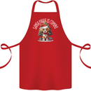 Santa Paws Is Coming Funny Christmas Dog Cotton Apron 100% Organic Red