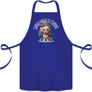 Santa Paws Is Coming Funny Christmas Dog Cotton Apron 100% Organic Royal Blue
