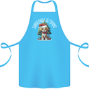 Santa Paws Is Coming Funny Christmas Dog Cotton Apron 100% Organic Turquoise