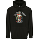 Santa Paws Is Coming Funny Christmas Dog Mens 80% Cotton Hoodie Black