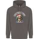 Santa Paws Is Coming Funny Christmas Dog Mens 80% Cotton Hoodie Charcoal