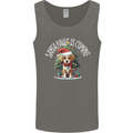 Santa Paws Is Coming Funny Christmas Dog Mens Vest Tank Top Charcoal