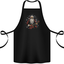 Santa Playing the Guitar Rock Music Christmas Xmas Cotton Apron 100% Organic Black