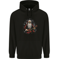 Santa Playing the Guitar Rock Music Christmas Xmas Mens 80% Cotton Hoodie Black