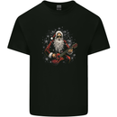 Santa Playing the Guitar Rock Music Christmas Xmas Mens Cotton T-Shirt Tee Top Black