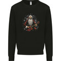 Santa Playing the Guitar Rock Music Christmas Xmas Mens Sweatshirt Jumper Black