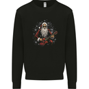 Santa Playing the Guitar Rock Music Christmas Xmas Mens Sweatshirt Jumper Black