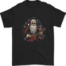 Santa Playing the Guitar Rock Music Christmas Xmas Mens T-Shirt 100% Cotton Black
