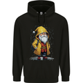 Santa Raincoat Christmas Rainy Season Santa Childrens Kids Hoodie Black
