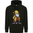 Santa Raincoat Christmas Rainy Season Santa Mens 80% Cotton Hoodie Black