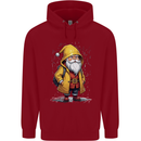 Santa Raincoat Christmas Rainy Season Santa Mens 80% Cotton Hoodie Red