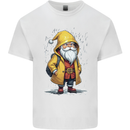 Santa Raincoat Christmas Rainy Season Santa Mens Cotton T-Shirt Tee Top White
