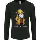 Santa Raincoat Christmas Rainy Season Santa Mens Long Sleeve T-Shirt Black