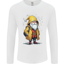 Santa Raincoat Christmas Rainy Season Santa Mens Long Sleeve T-Shirt White