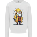 Santa Raincoat Christmas Rainy Season Santa Mens Sweatshirt Jumper White