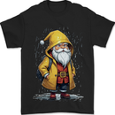 Santa Raincoat Christmas Rainy Season Santa Mens T-Shirt 100% Cotton Black
