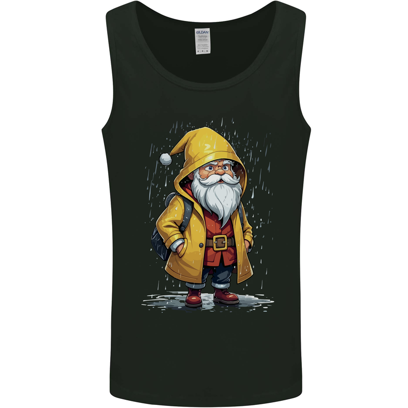 Santa Raincoat Christmas Rainy Season Santa Mens Vest Tank Top Black
