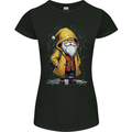 Santa Raincoat Christmas Rainy Season Santa Womens Petite Cut T-Shirt Black