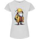 Santa Raincoat Christmas Rainy Season Santa Womens Petite Cut T-Shirt White
