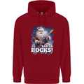 Santa Rocks Christmas Guitar Music Heavy Metal Childrens Kids Hoodie Red