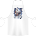 Santa Rocks Christmas Guitar Music Heavy Metal Cotton Apron 100% Organic White