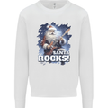 Santa Rocks Christmas Guitar Music Heavy Metal Kids Sweatshirt Jumper White